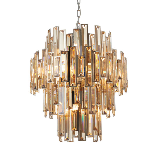 Violet Pendant Light Chrome/Champagne Crystal Medium