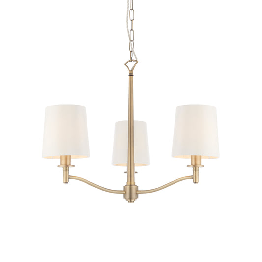 Rees 3 Arm Pendant Light Antique Brass