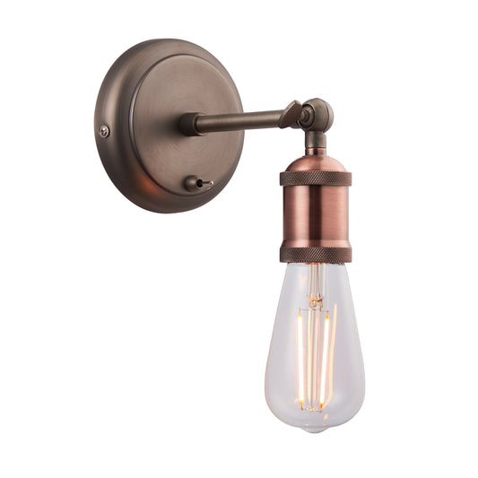 Cox Wall Light Aged Copper/Pewter No Shade