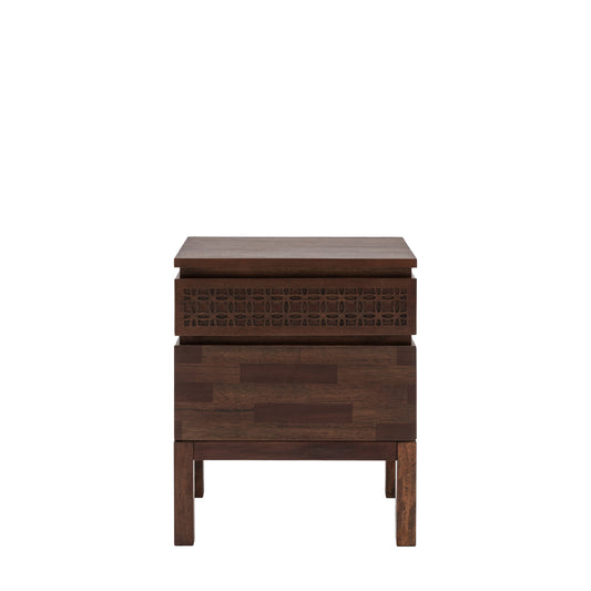 Barland Bedside 2 Drawer Chest Brown - BEDSDTBL - Gallery Direct -