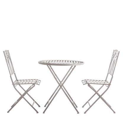 Diles Bistro Set Distressed White