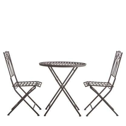 Diles Bistro Set Distressed Brown