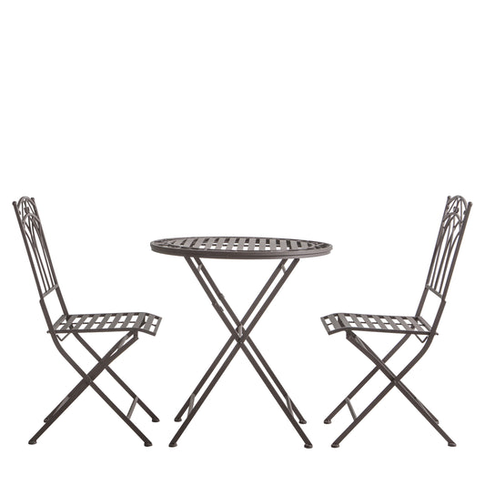 Diles Bistro Set Distressed Brown