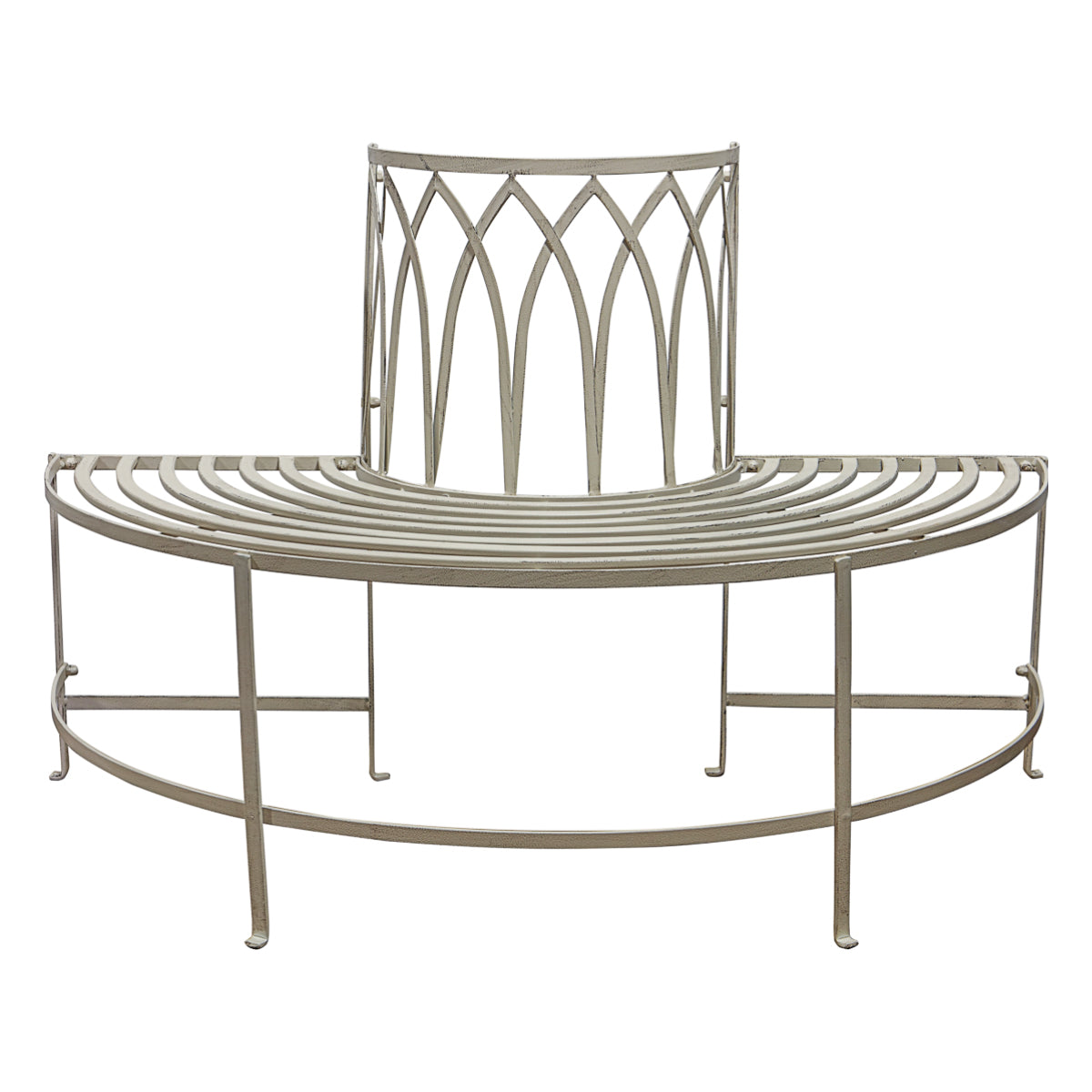 Stembridge Outdoor Tree Bench Distressed White