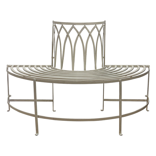 Stembridge Outdoor Tree Bench Distressed White