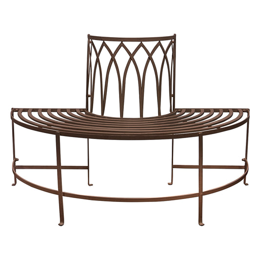 Stembridge Outdoor Tree Bench Distressed Brown