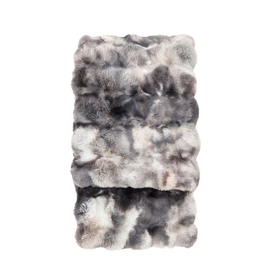 Snuggle Faux Fur Throw Grey/White Marble