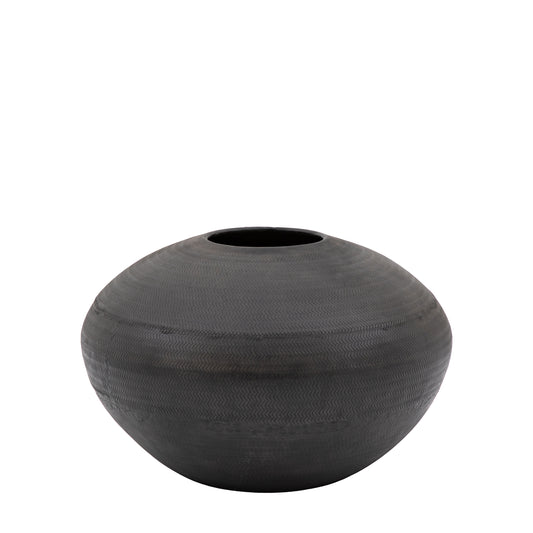 Alfie Aluminium Wide Vase Black