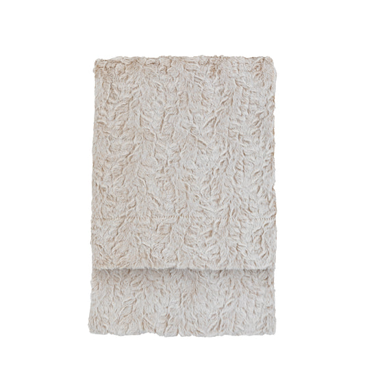 Bernice Faux Fur Throw Natural