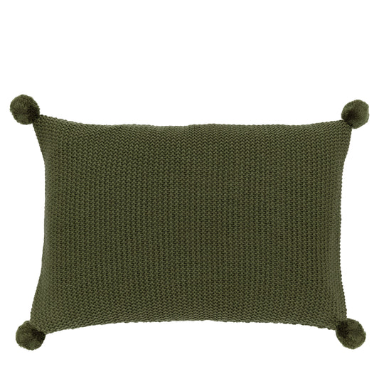 Sammy PomPom Cushion Olive