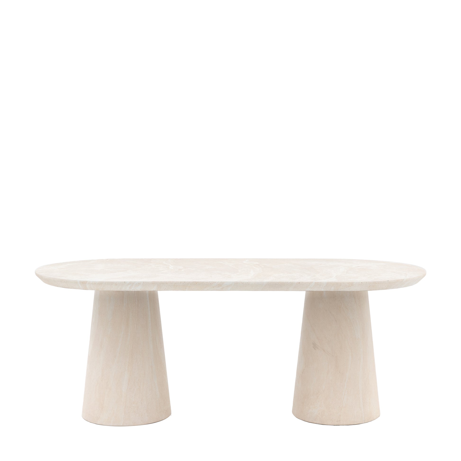 Pennard Oval Dining Table Travertine - DINTBL - Gallery Direct -