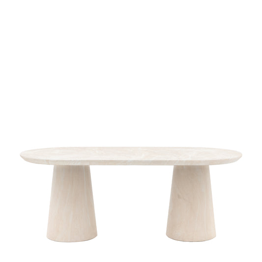 Pennard Oval Dining Table Travertine - DINTBL - Gallery Direct -