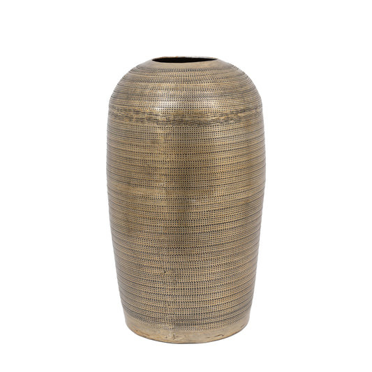 Zaley Hammered Metal Vase Brass Large
