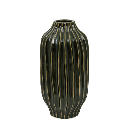 Ridge Vase Green Large