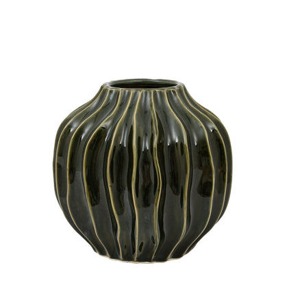 Ridge Vase Green Small