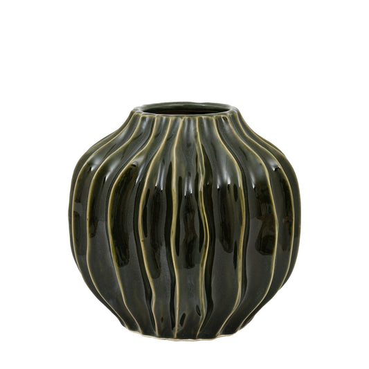 Ridge Vase Green Small