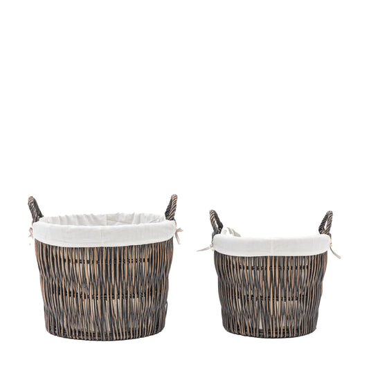 Willow Linen Basket Set of 2 - STORAGE - Gallery Direct -