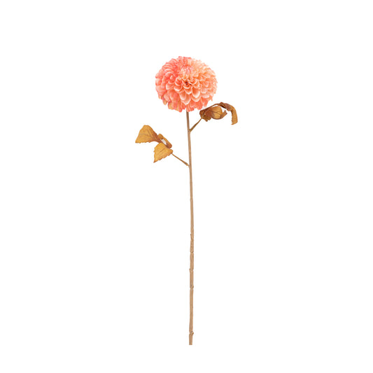 Faux Dahlia Stem Apricot set of 6