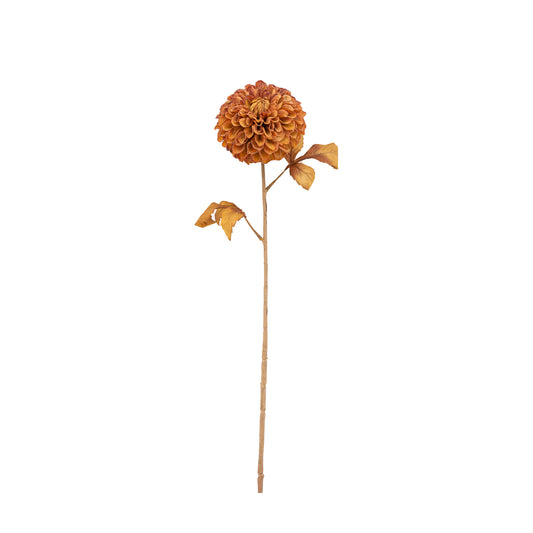 Faux Dahlia Stem Burnt Orange set of 6
