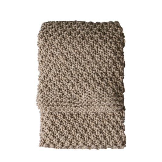 Sammy Chunky Knit Throw Oatmeal