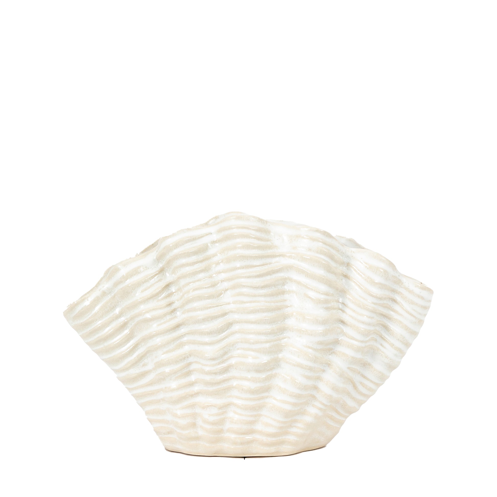 Gower Home Luxury Shell Vase White Small