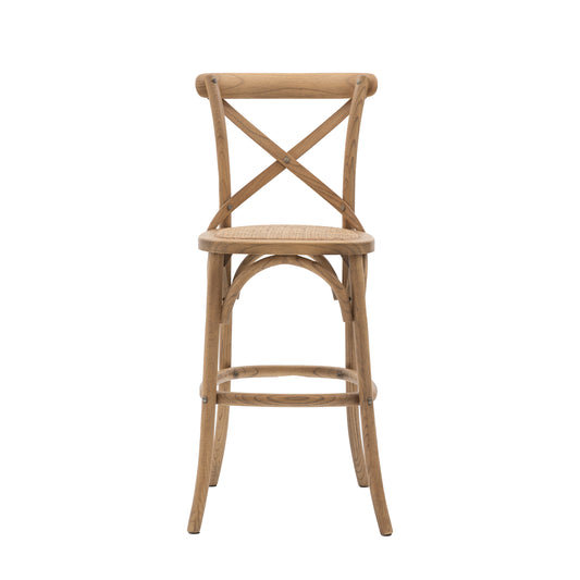 Crawley Stool Oak/Rattan 2pk