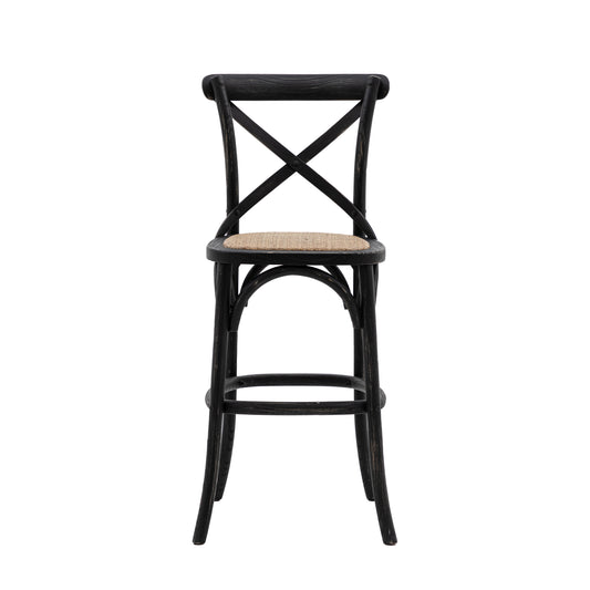 Crawley Stool Black/Rattan 2pk