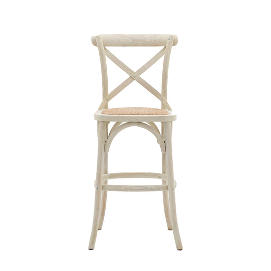 Crawley Stool White/Rattan 2pk