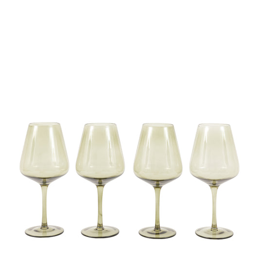 Olive Green Wine Glass Set of 4