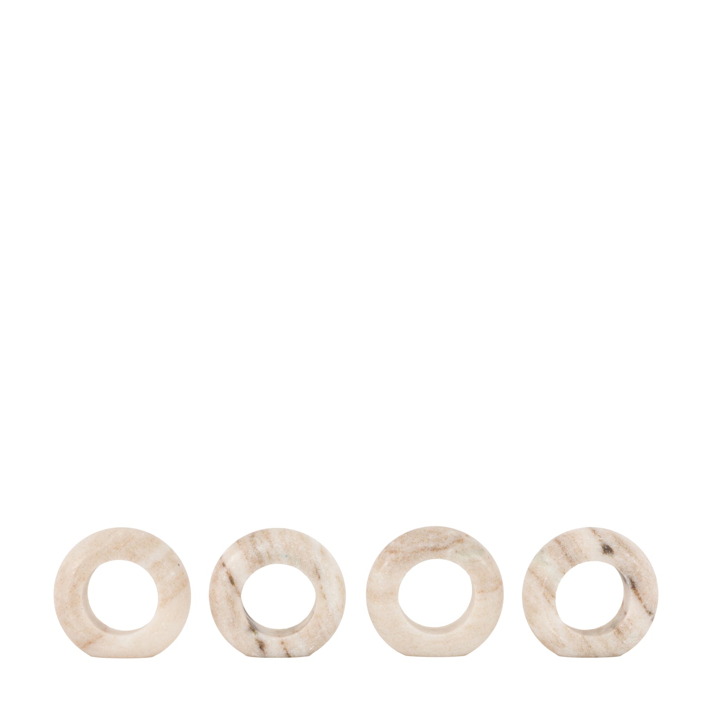 Portwell Napkin Rings Beige Marble Set of 4