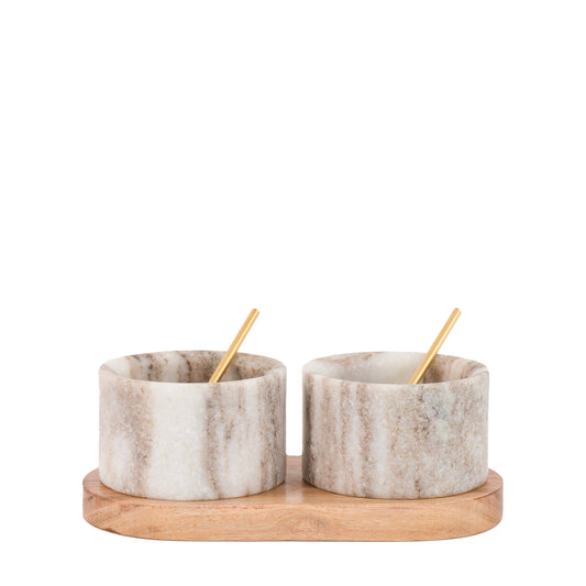 Portwell Spoon and Pinch Pot Beige Marble