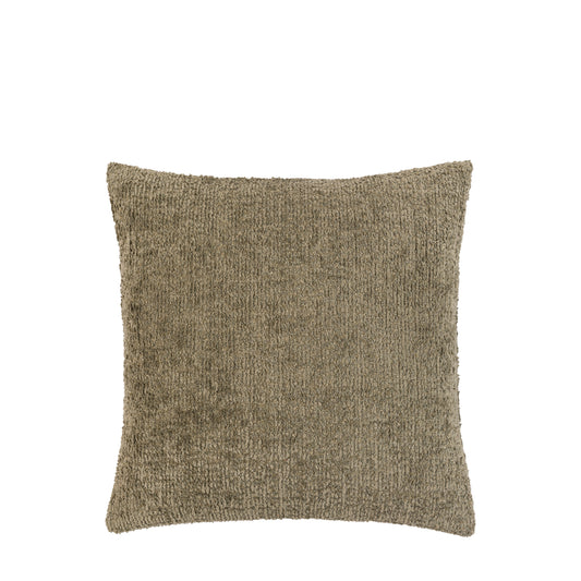 Soft Chenille Cushion Olive Green