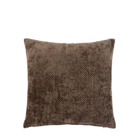 Autumnal Chenille Cushion Chocolate Pack of 2