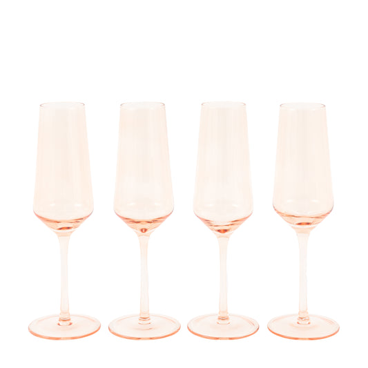 Amber Flute Glass Set of 4
