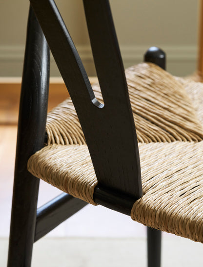 Chilthorne Wishbone Dining Chair Set of 2 Black