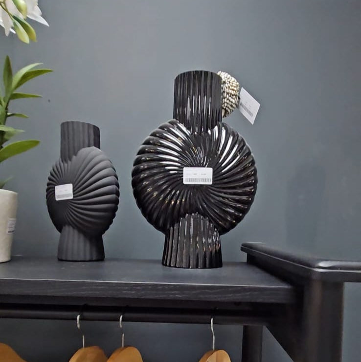 Genoa Black Glass Vase Large