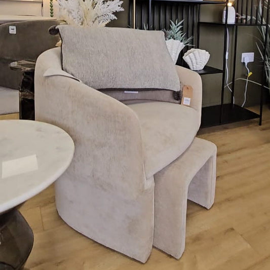 Bower Armchair Footstool Set Cream