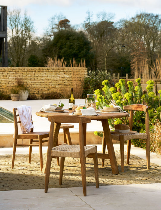 Hawthorne Round Slatted Dining Table Natural