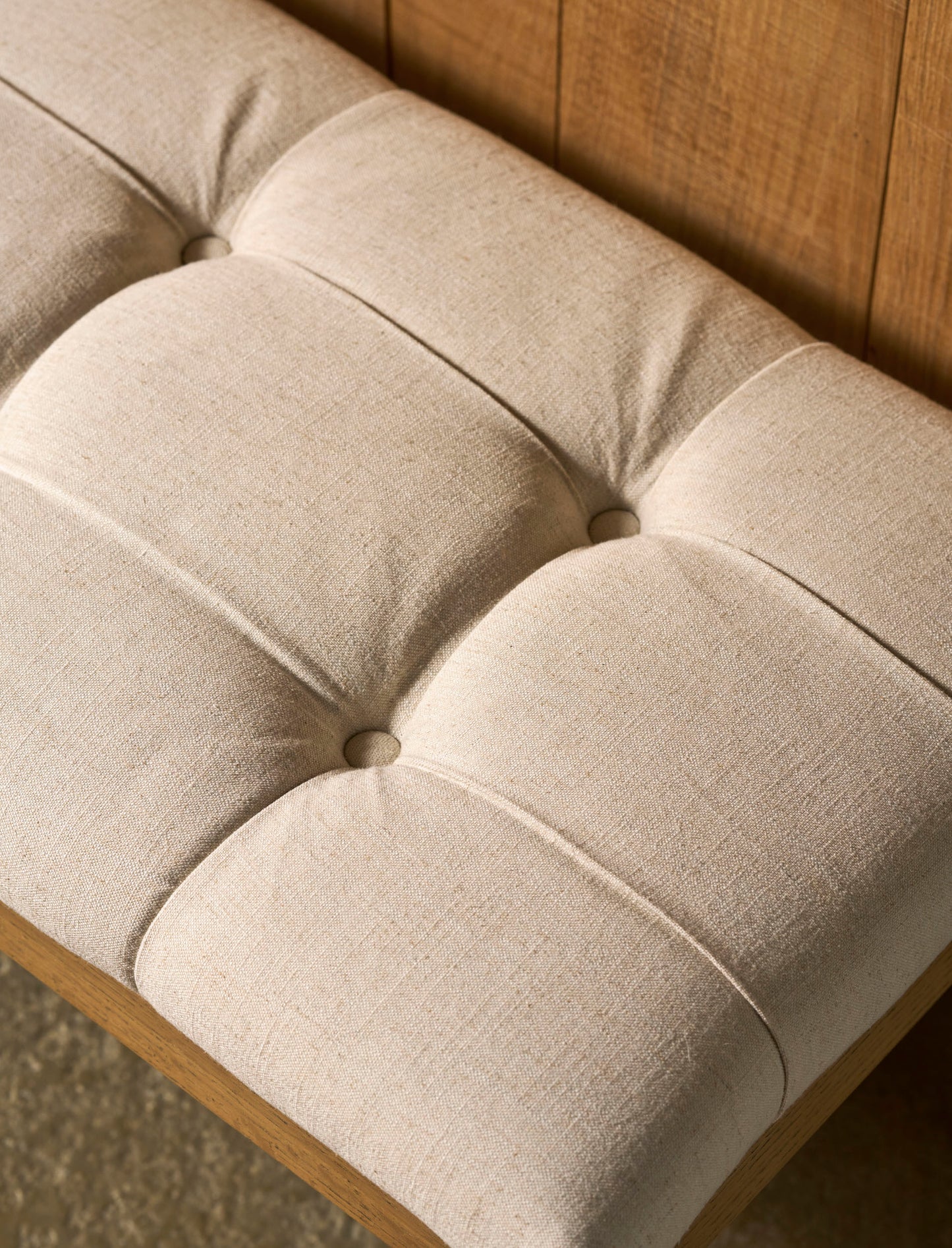 Aldwyn Buttoned Bench Natural