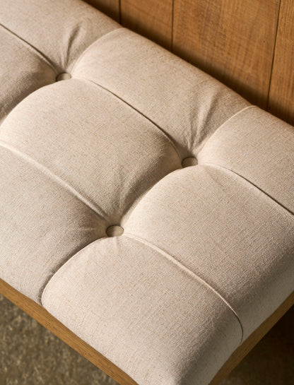 Aldwyn Buttoned Bench Natural
