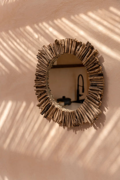 The Driftwood Halo Mirror - Natural - M_40