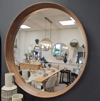 Dune Round Mirror Walnut Large