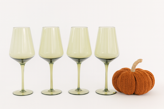 Olive Green Wine Glass Set of 4