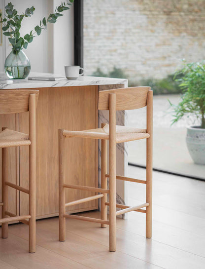 Longworth Bar Stool With Back Natural - Bar Tables & Stools - Garden Trading -