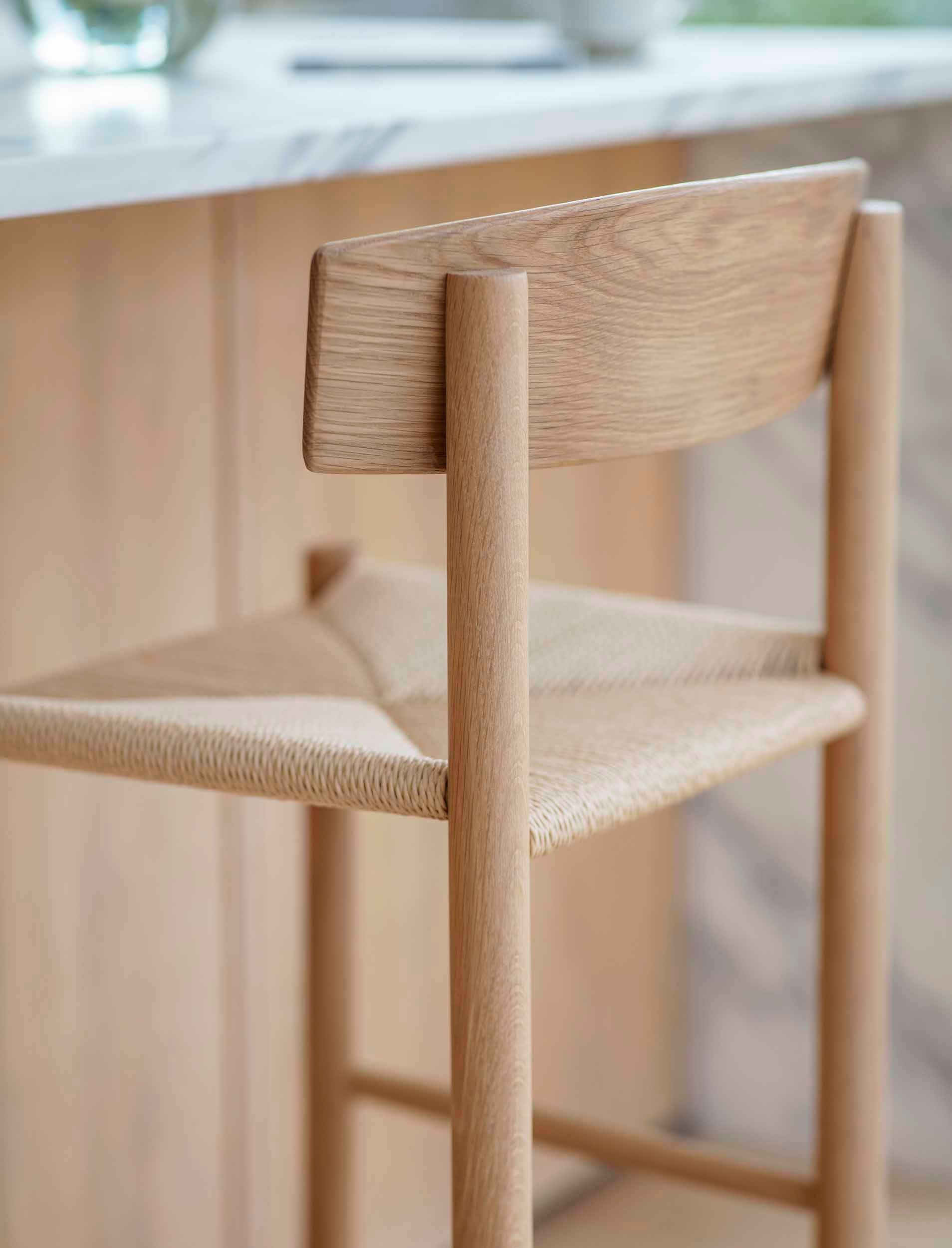 Longworth Bar Stool With Back Natural - Bar Tables & Stools - Garden Trading -