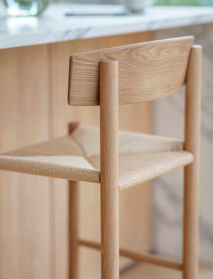 Longworth Bar Stool With Back Natural - Bar Tables & Stools - Garden Trading -