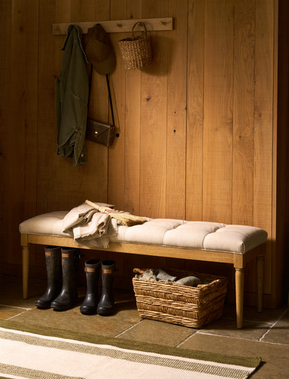 Aldwyn Buttoned Bench Natural
