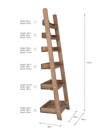 Aldsworth Shelf Ladder Small Natural - Outdoor Storage - Garden Trading -