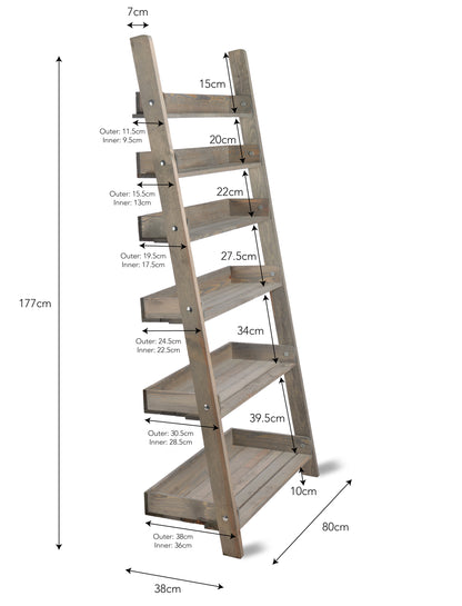 Aldsworth Shelf Ladder Wide Natural - Outdoor Storage - Garden Trading -