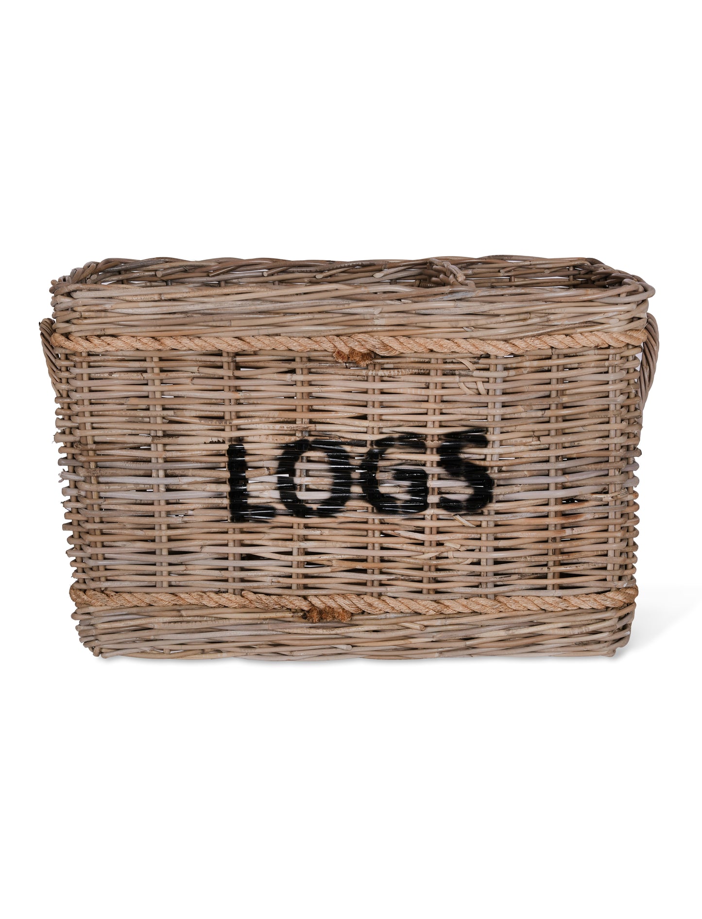 Bembridge Log Basket with Rope Rectangular Natural - Log Storage & Baskets - Garden Trading -